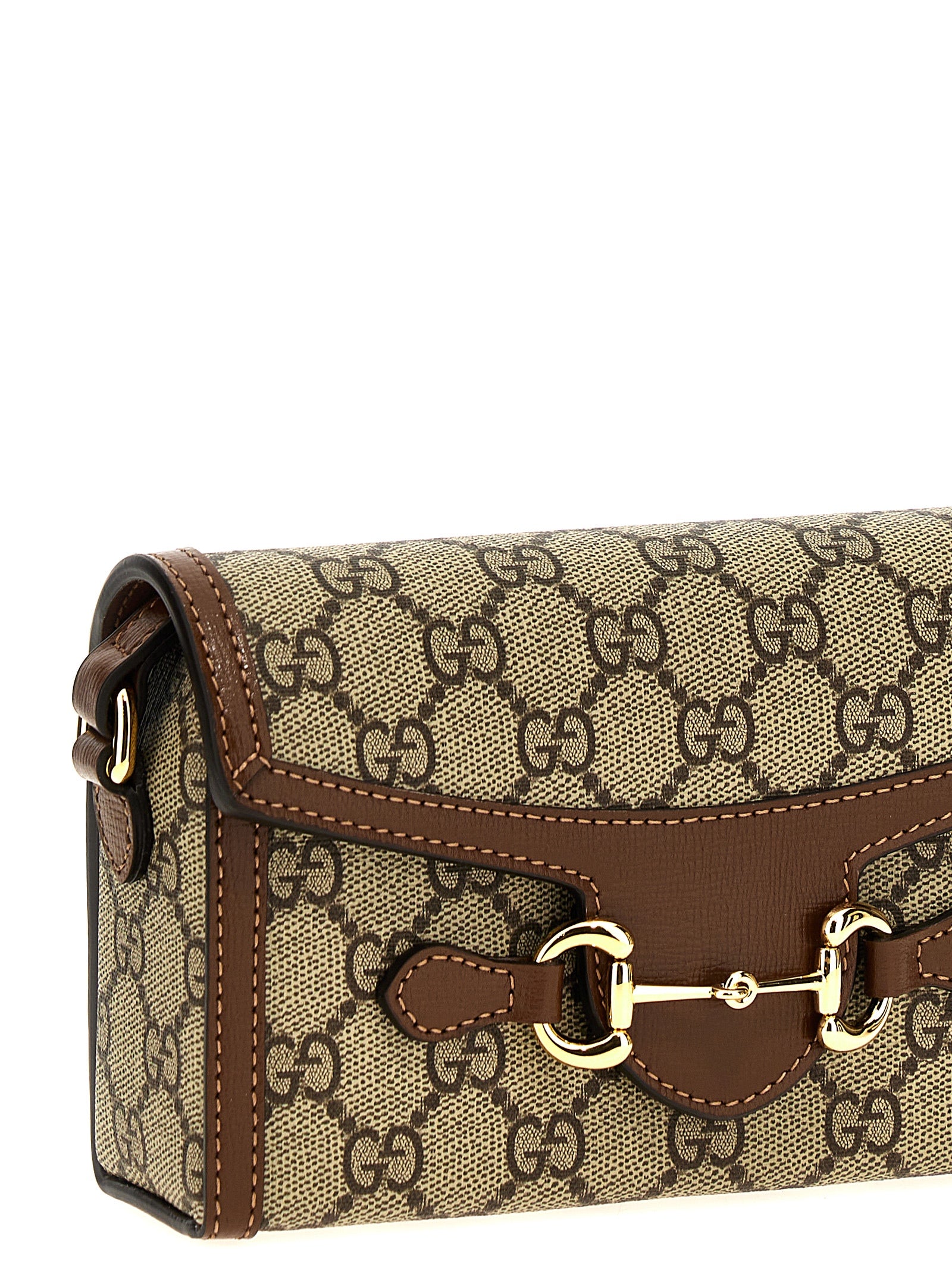 Brown Polyethylene Crossbody Bag