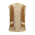 Beige Lamb Ovis Aries Aries Sleeveless Jacket