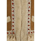 Beige Lamb Ovis Aries Sleeveless Jacket