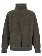 Gray Lamb Leather Leather Jacket