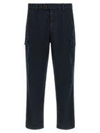 Blue Cotton Cargo Pants
