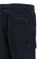 Blue Cotton Cargo Pants