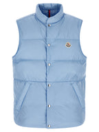 Blue Polyamide Sleeveless Jacket