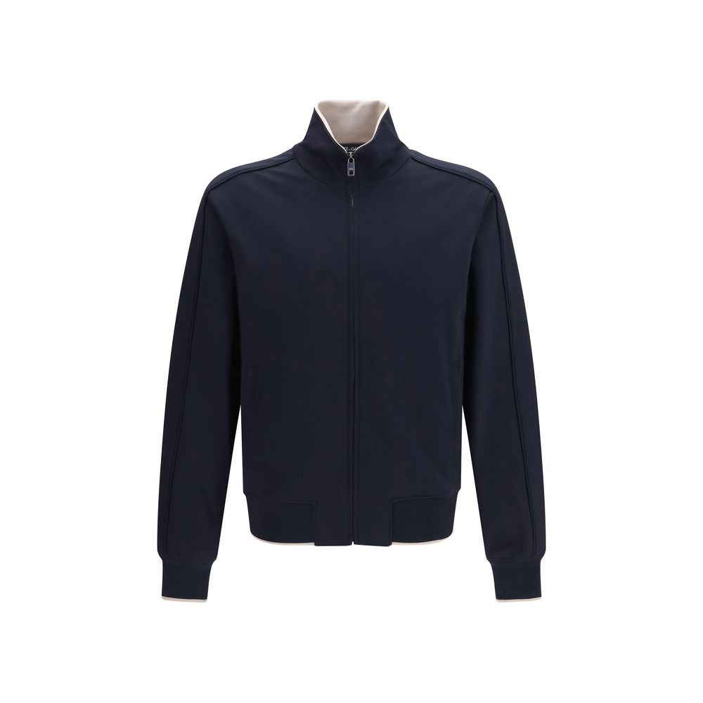 Blue Polyamide Full-Length Jacket