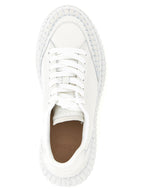 White Polyester Wedge Sandals