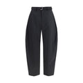 Black Polyester Casual Pants