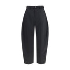 Black Polyester Casual Pants