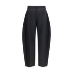 Black Polyester Casual Pants