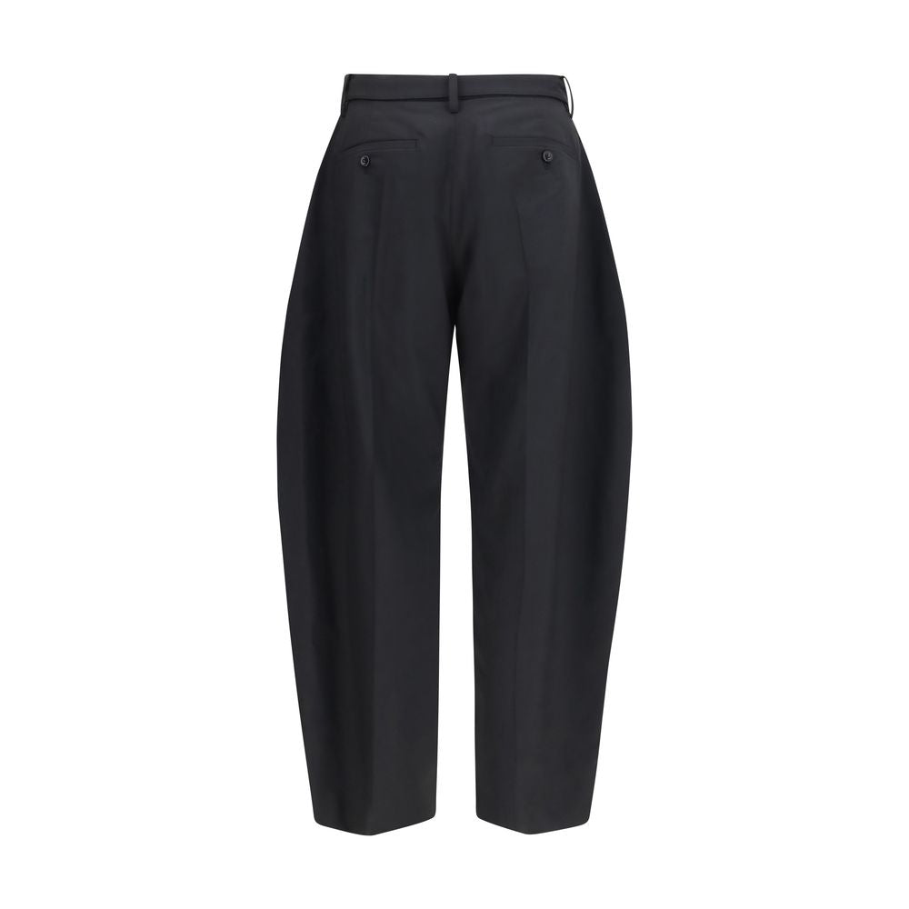 Black Polyester Casual Pants