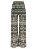 Multicolor Viscose Flared Pants