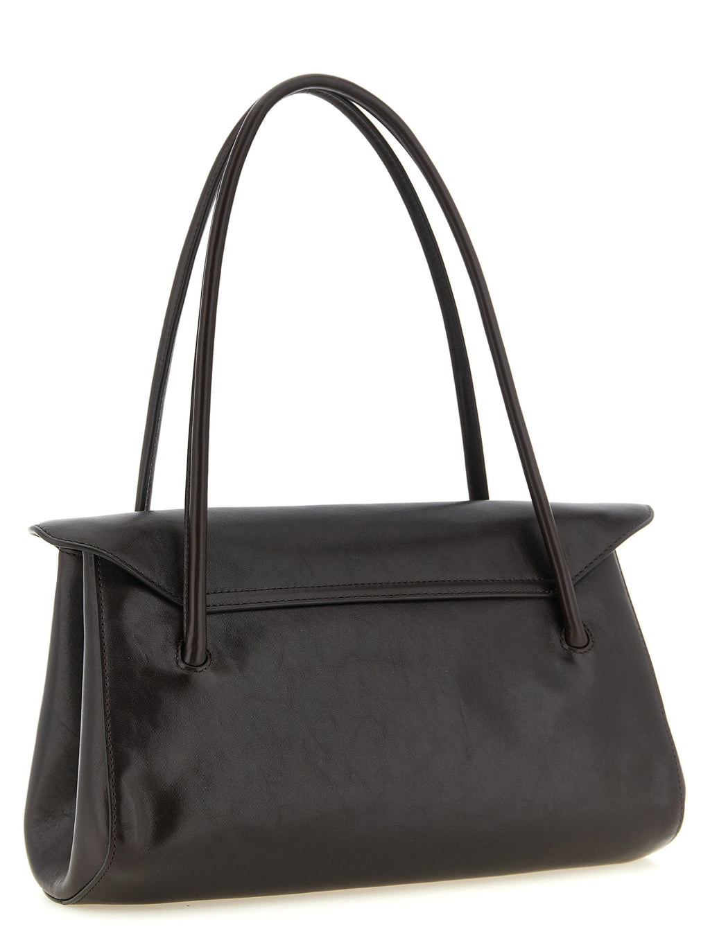 Brown Calfskin Shoulder Bag