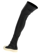 Black Lamb Leather Over The Knee