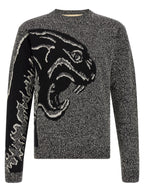Bicolor Virgin Wool Cardigan