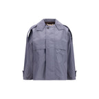 Gray Polyamide Full-Length Jacket