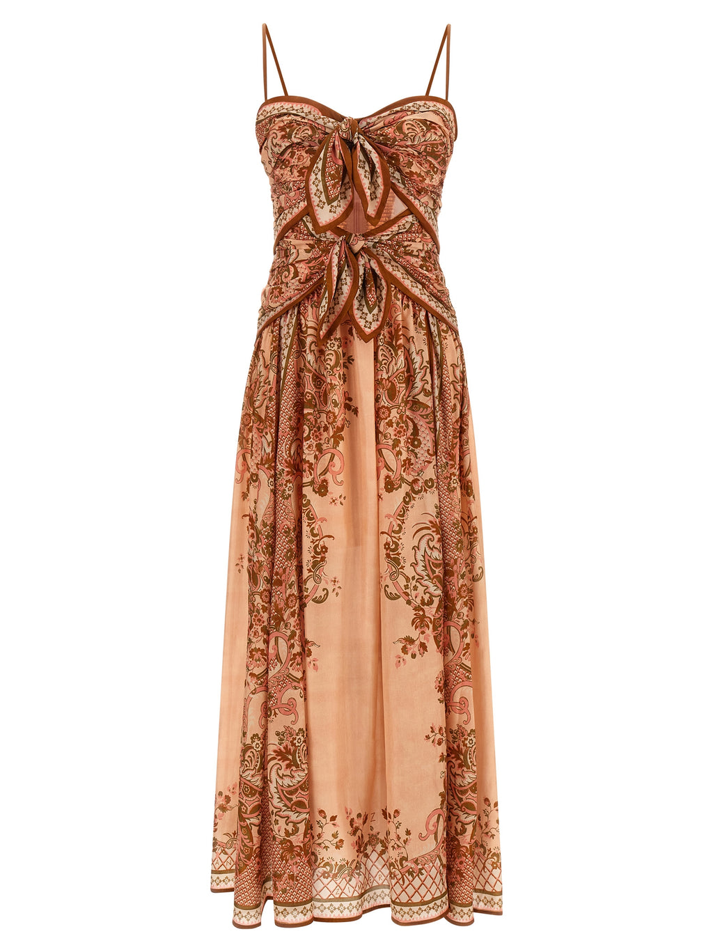 Multicolor Silk Midi Dress