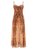 Multicolor Silk Midi Dress