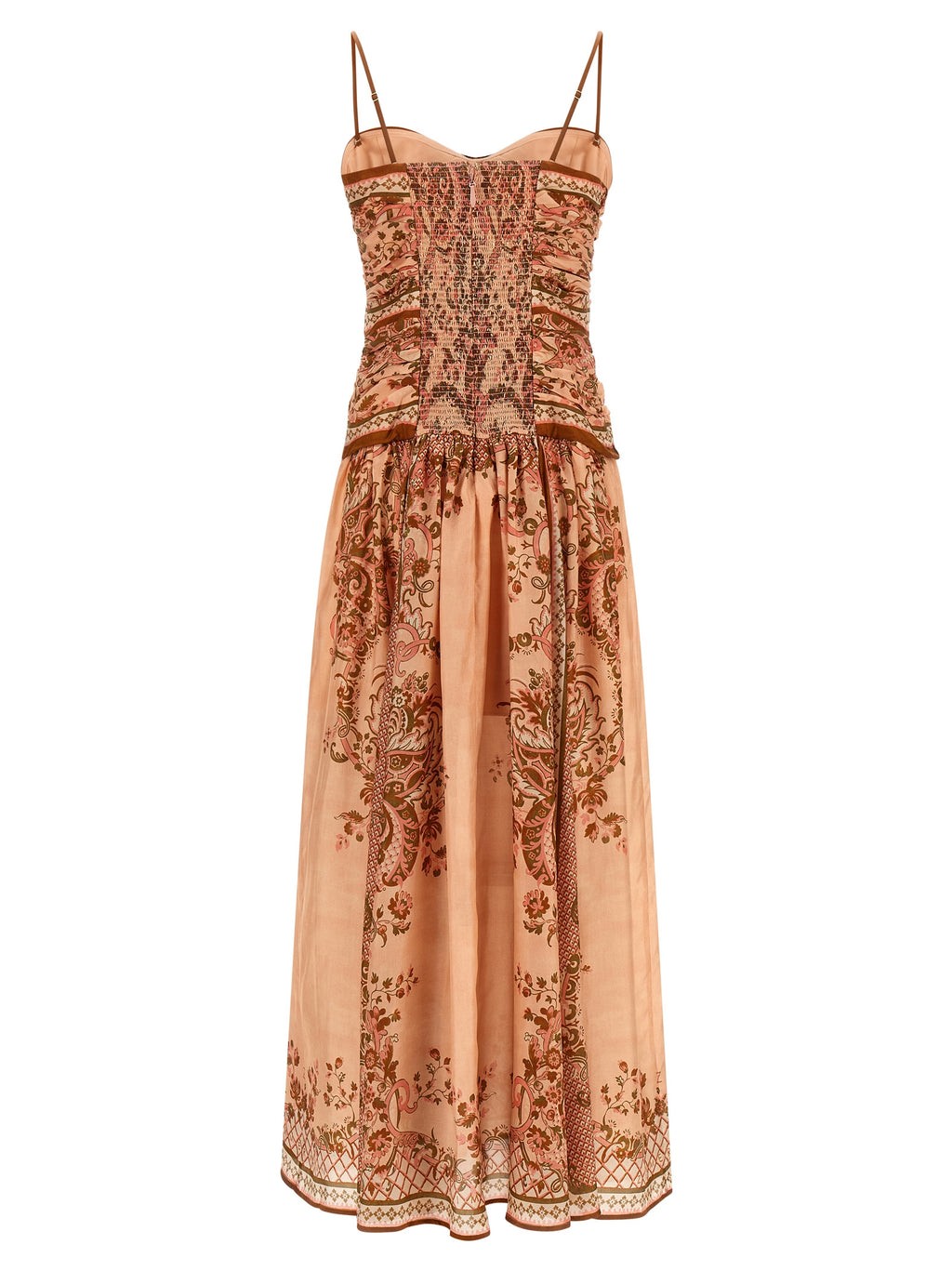 Multicolor Silk Midi Dress