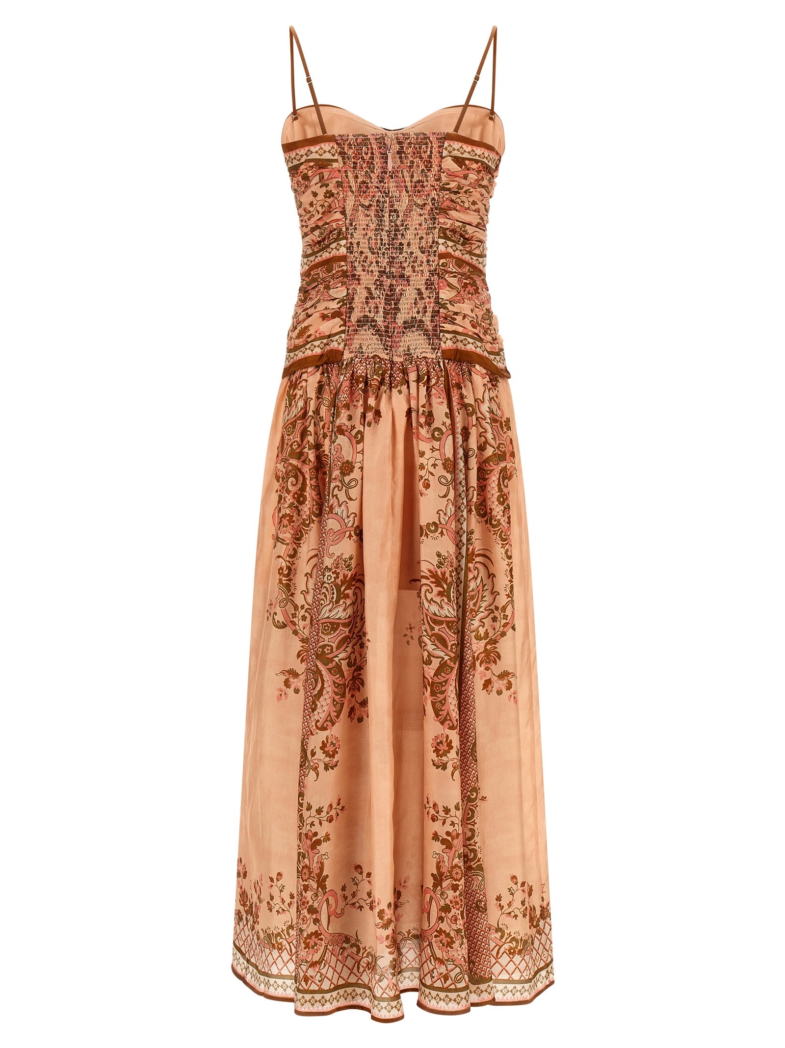 Multicolor Silk Midi Dress