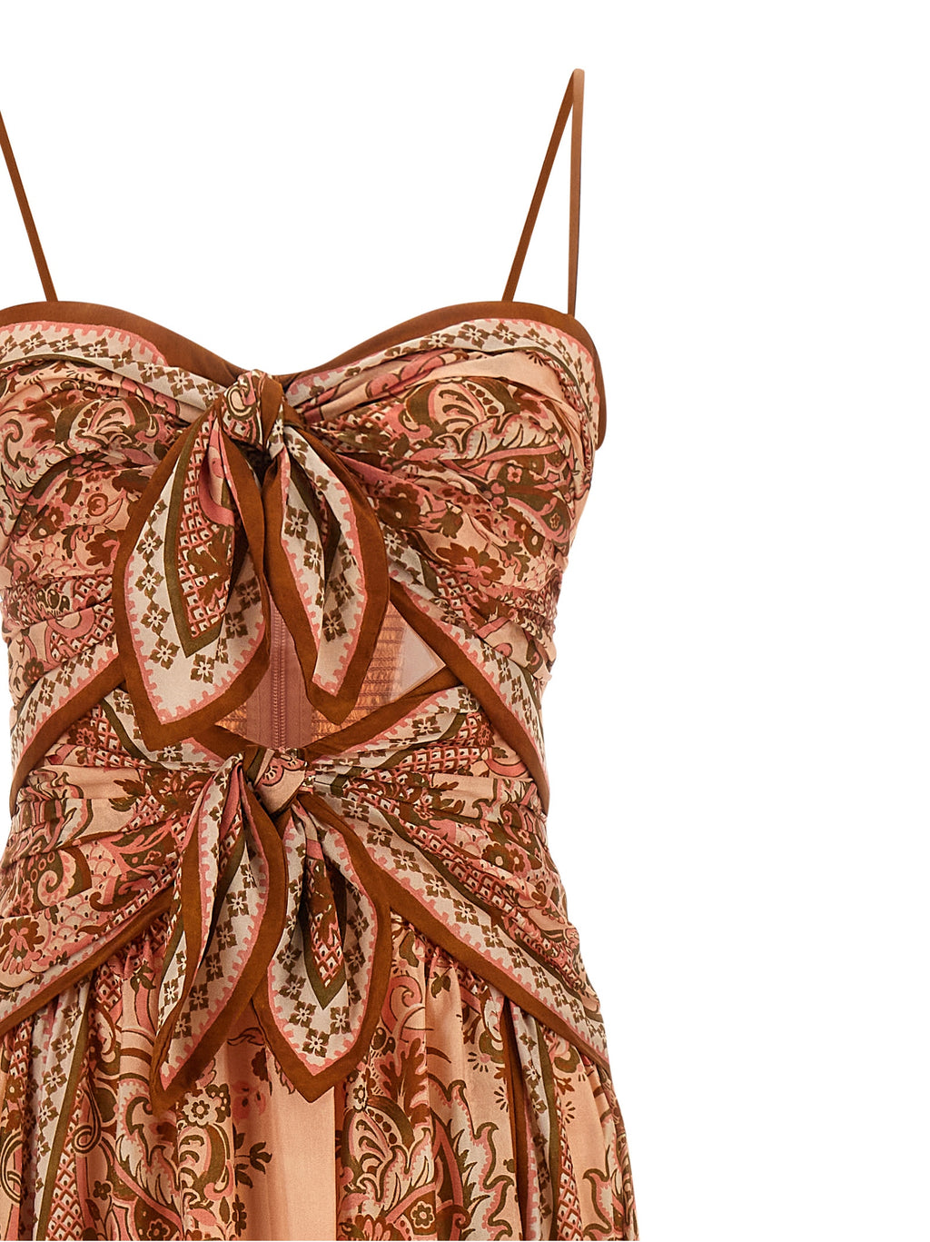Multicolor Silk Midi Dress