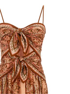 Multicolor Silk Midi Dress