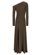 Brown Viscose Long Dress