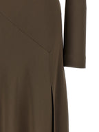 Brown Viscose Long Dress