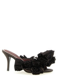 Brown Viscose Stiletto Heel Sandals