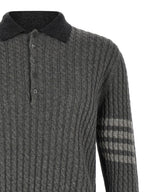 Gray Virgin Wool Polo Shirt