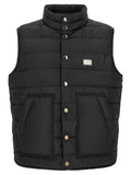 Black Polyester Sleeveless Jacket