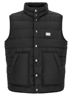 Black Polyester Sleeveless Jacket
