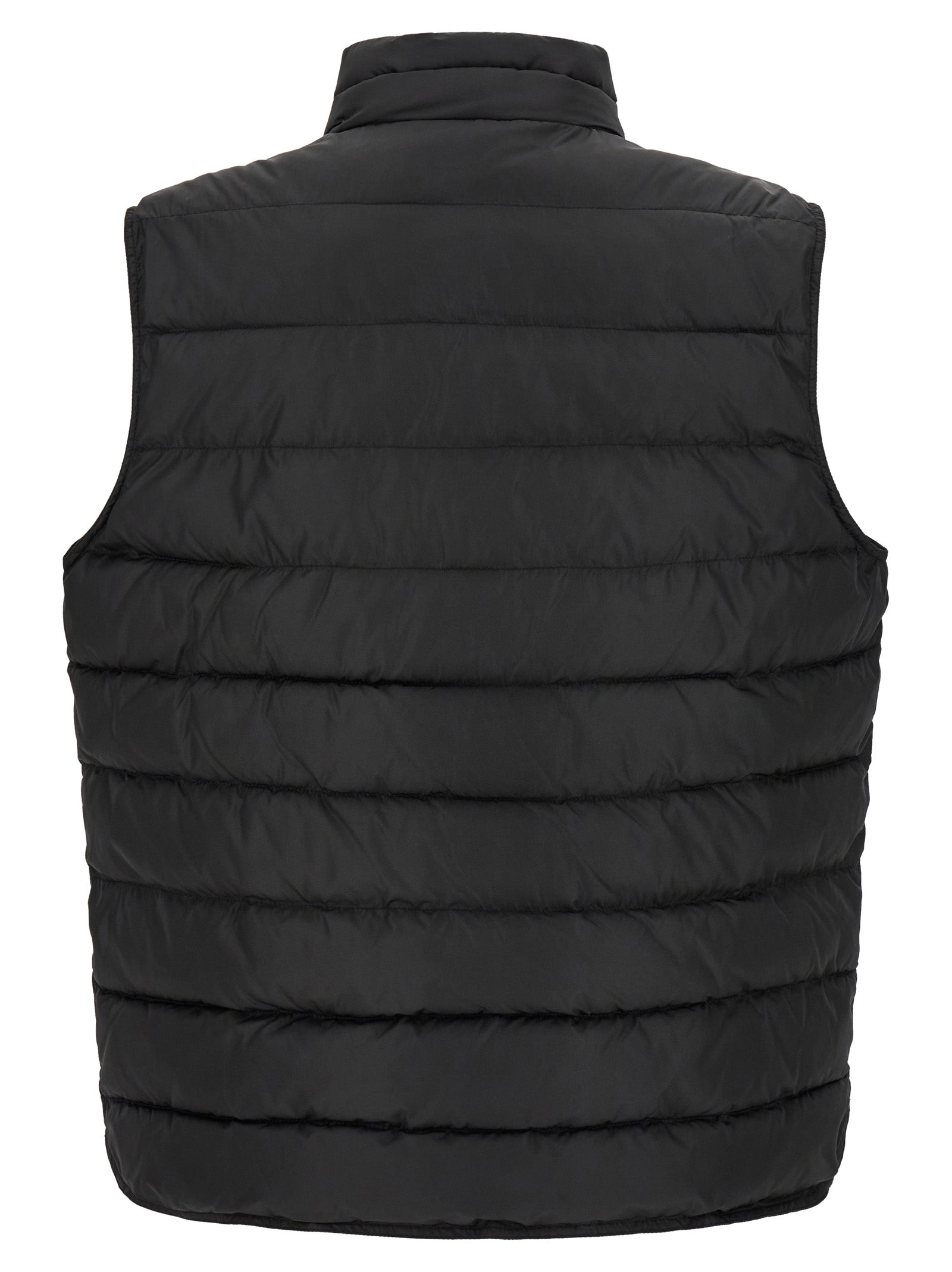 Black Polyester Sleeveless Jacket