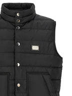 Black Polyester Sleeveless Jacket