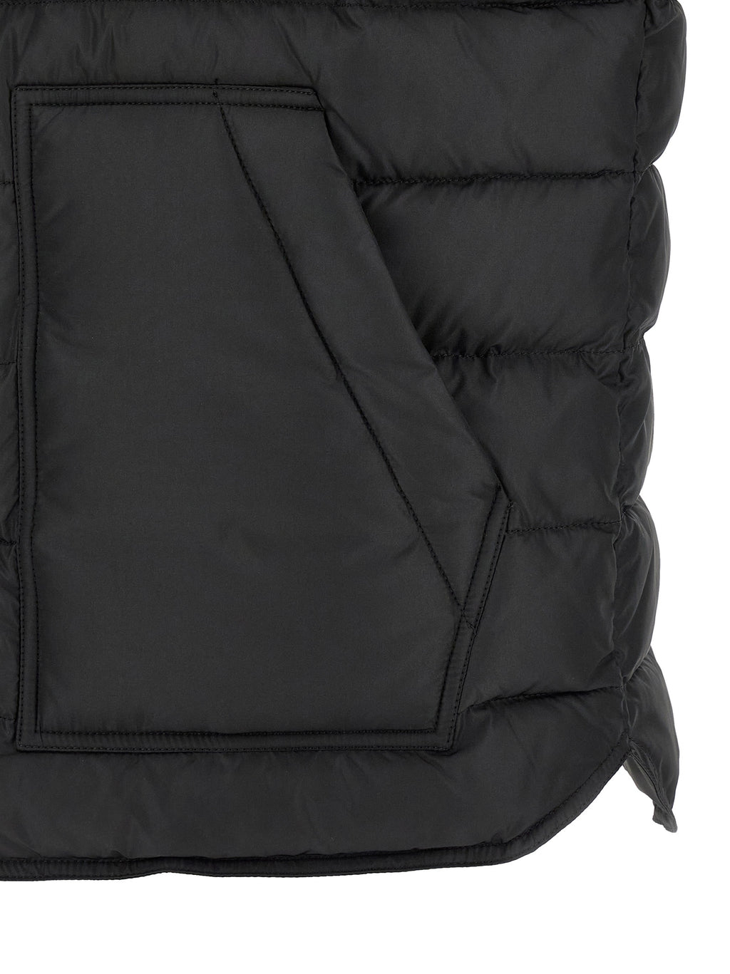 Black Polyester Sleeveless Jacket