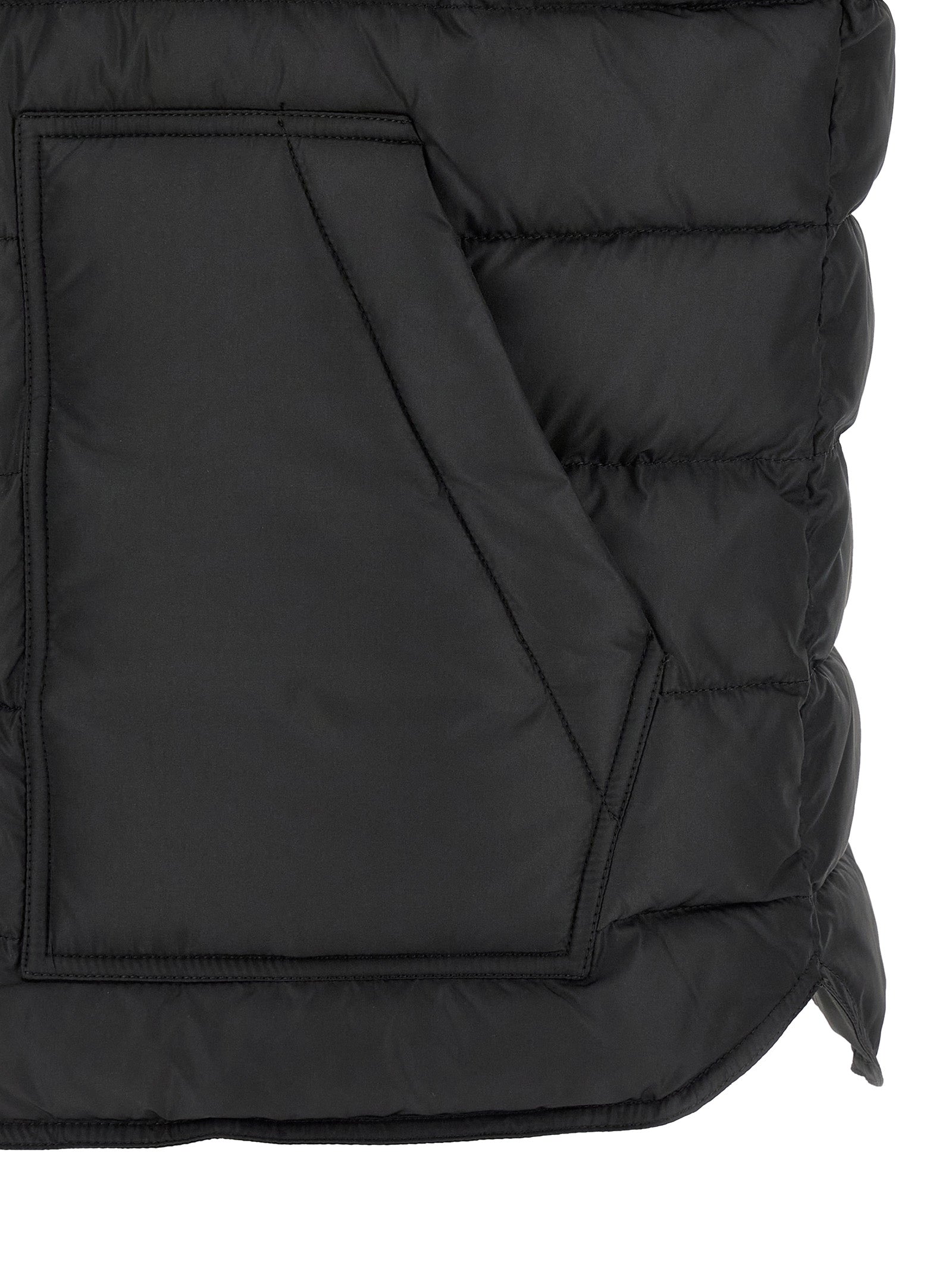 Black Polyester Sleeveless Jacket