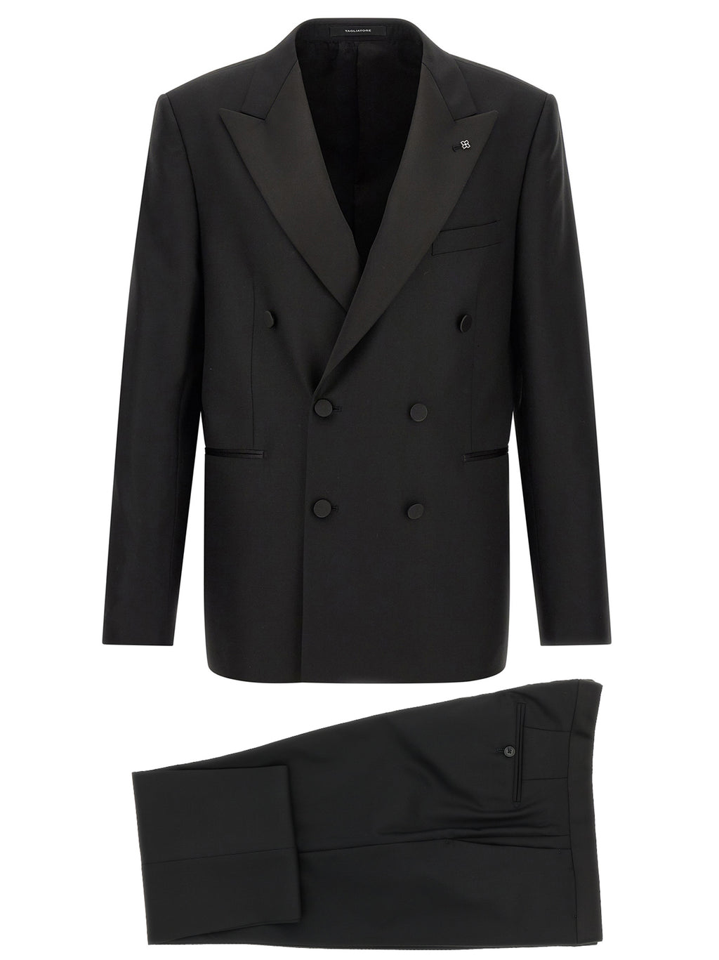 Black Virgin Wool Two-Piece Suit