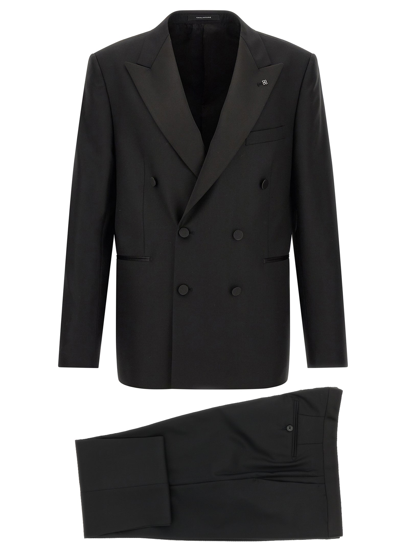 Black Virgin Wool Two-Piece Suit
