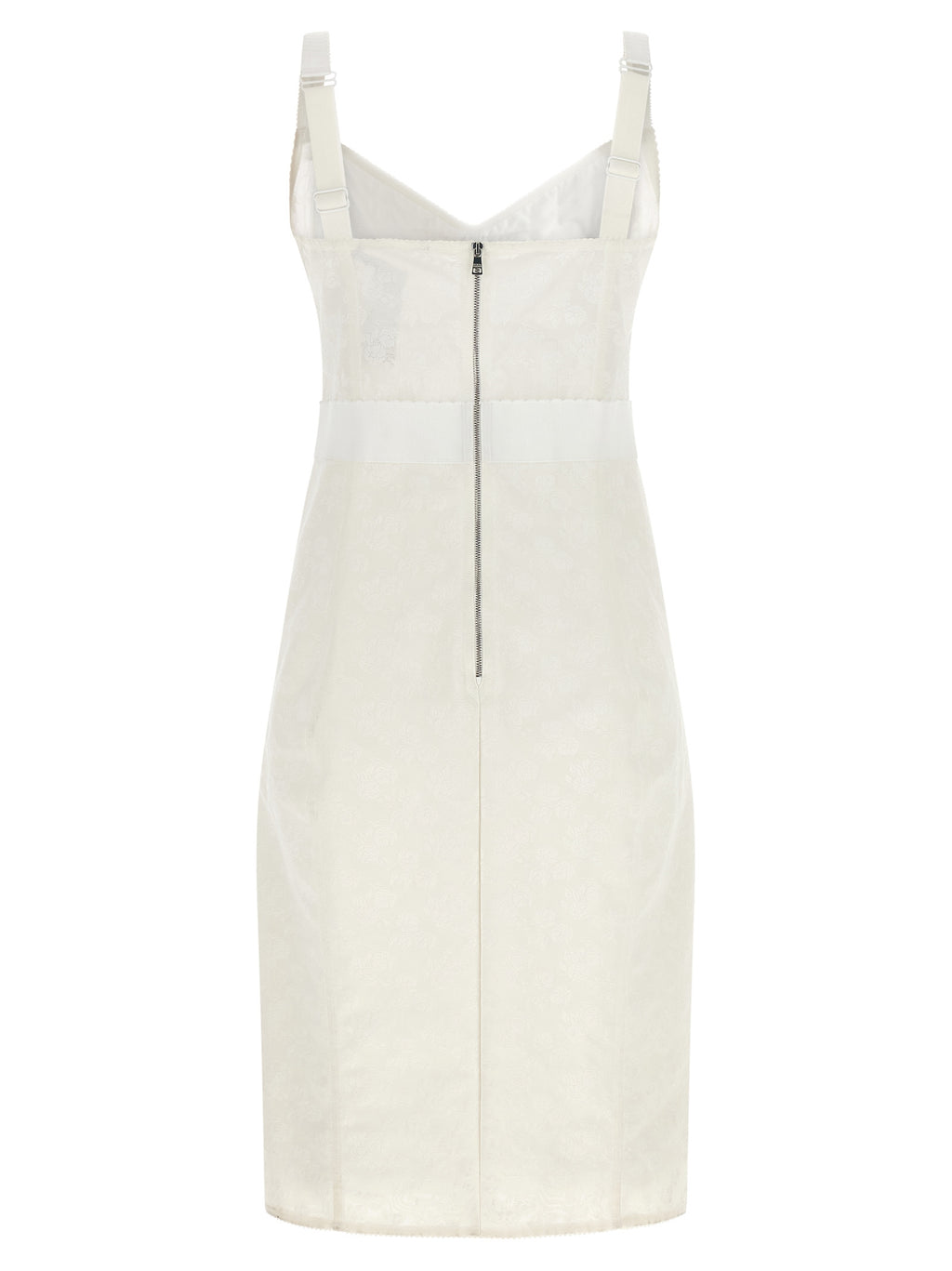White Polyamide Midi Dress