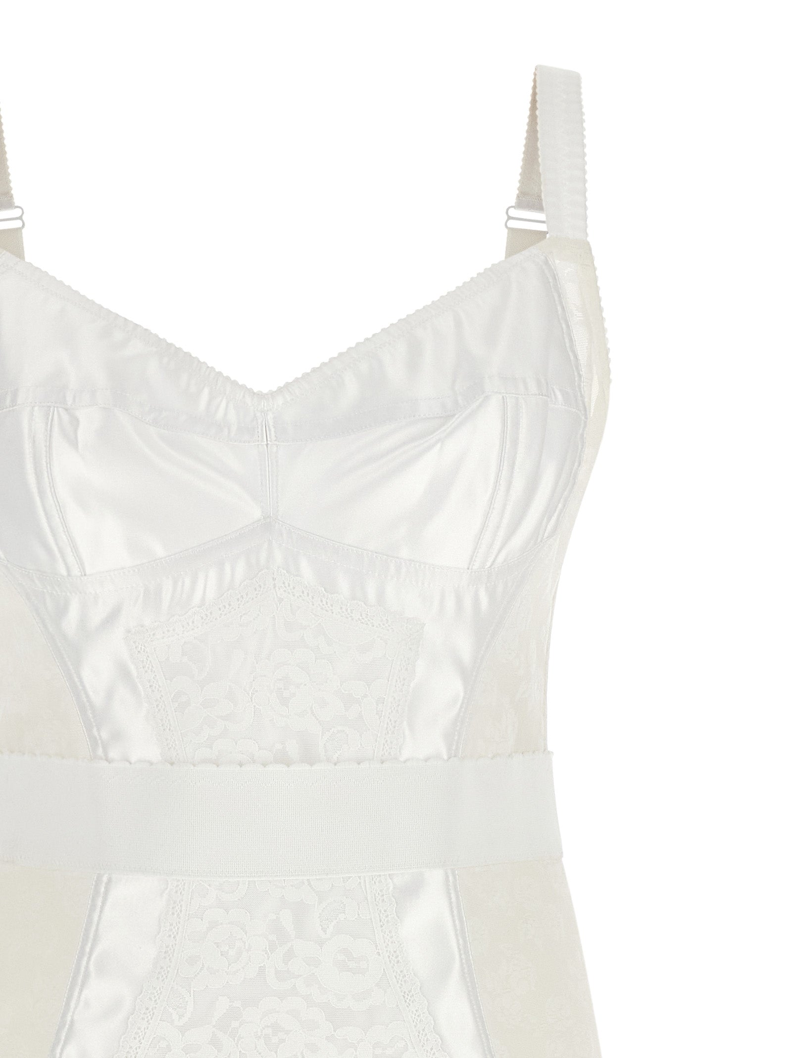 White Polyamide Midi Dress