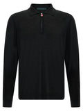 Black Wool Polo Shirt