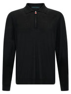 Black Wool Polo Shirt