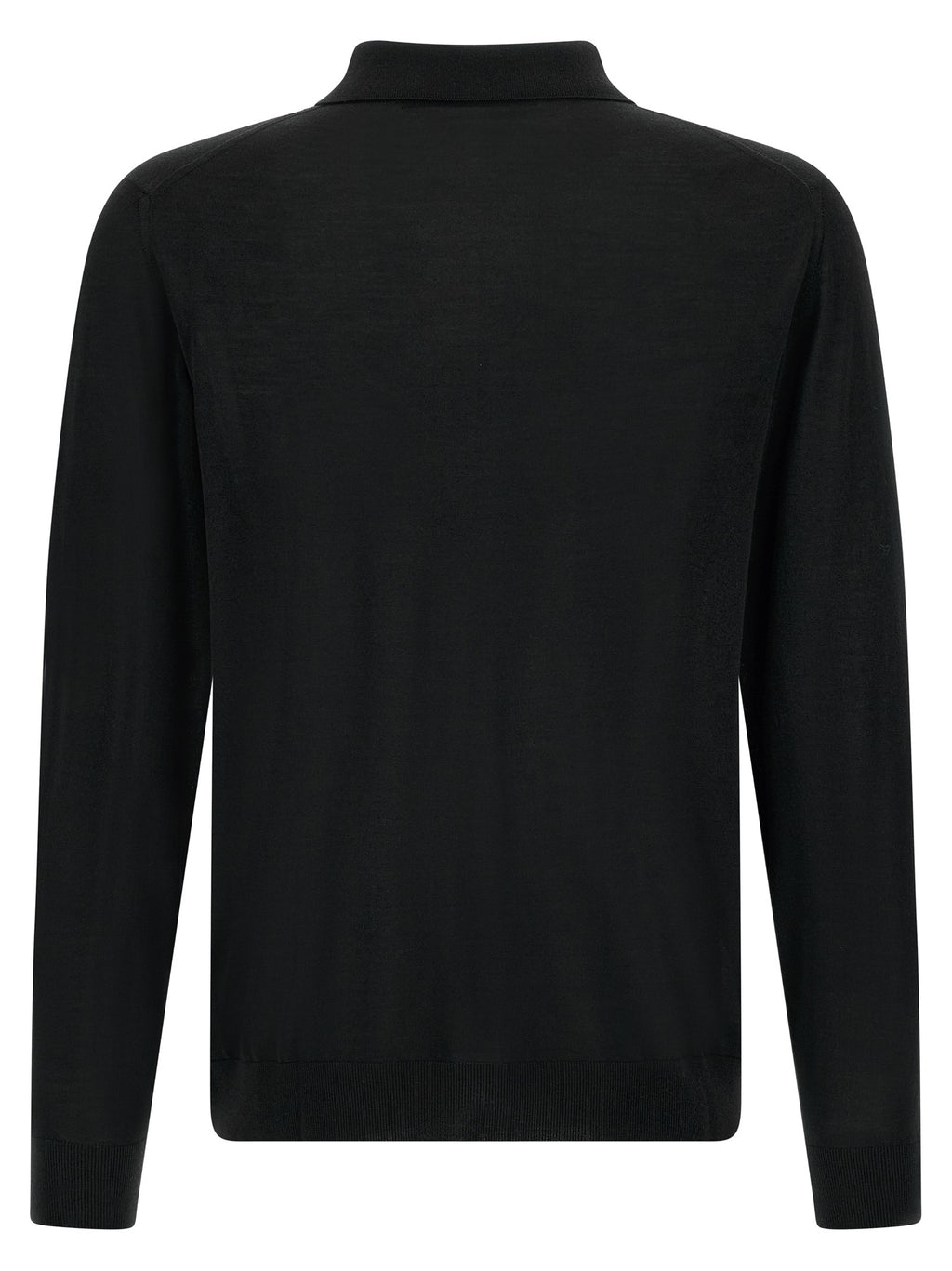 Black Wool Polo Shirt
