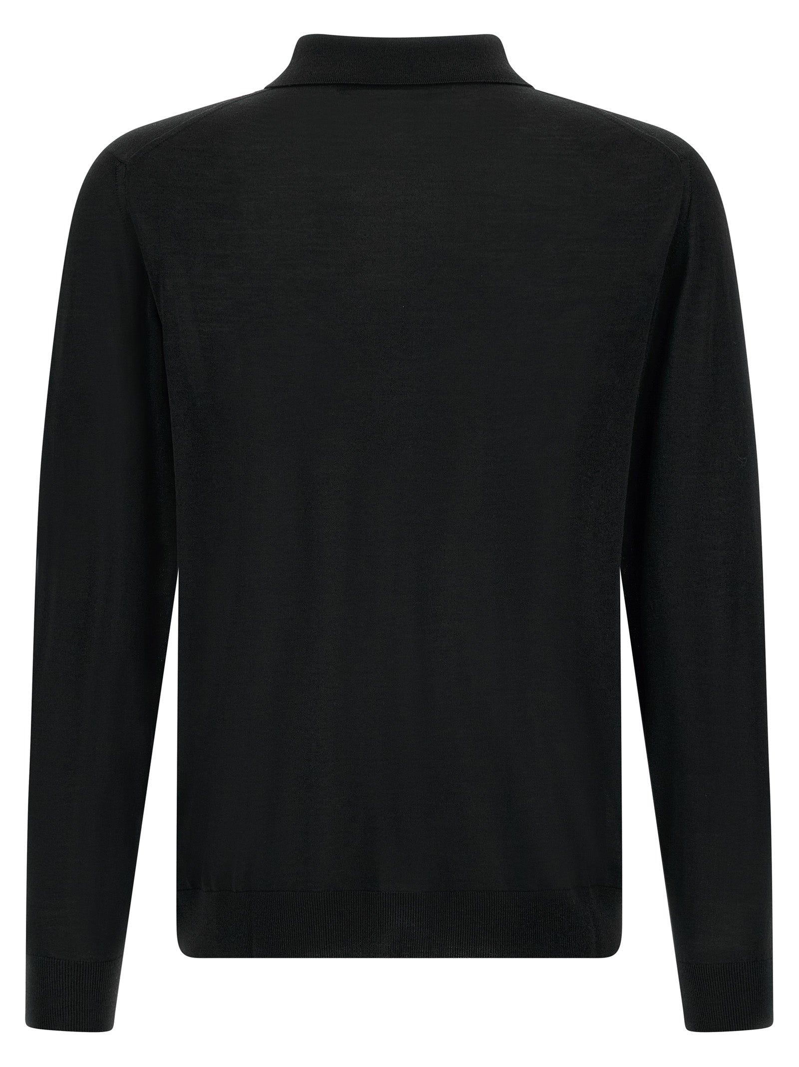 Black Wool Polo Shirt