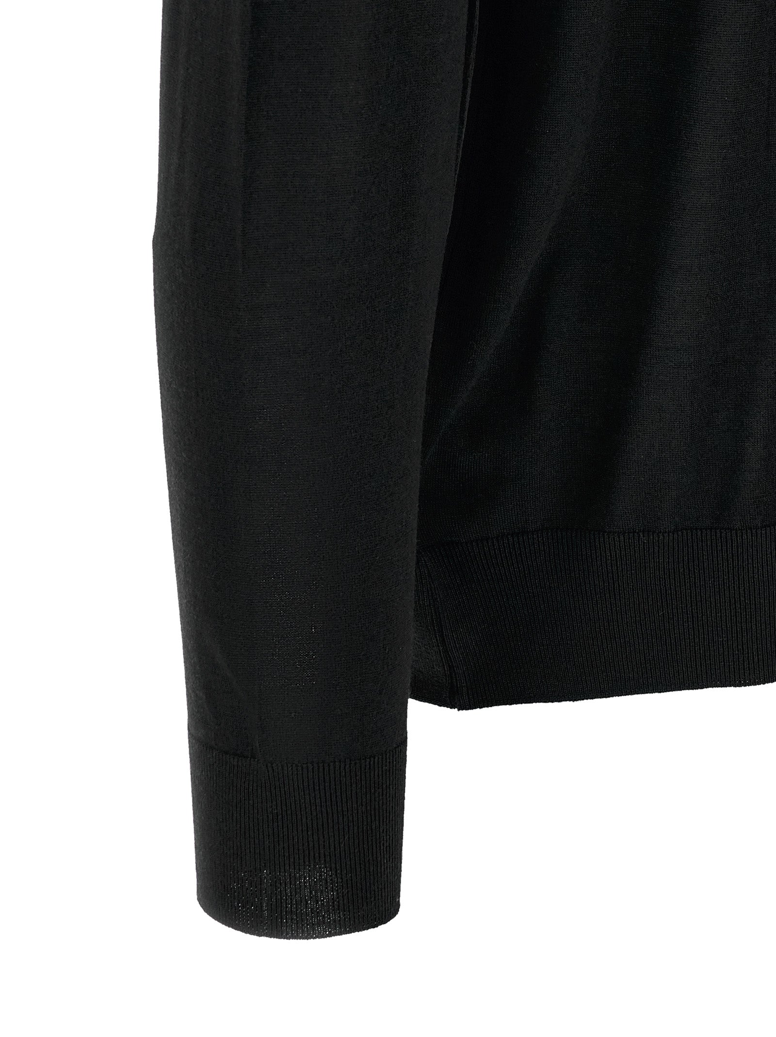 Black Wool Polo Shirt