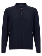 Blue Wool Polo Shirt