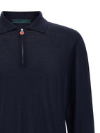 Blue Wool Polo Shirt