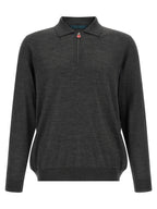Gray Wool Polo Shirt