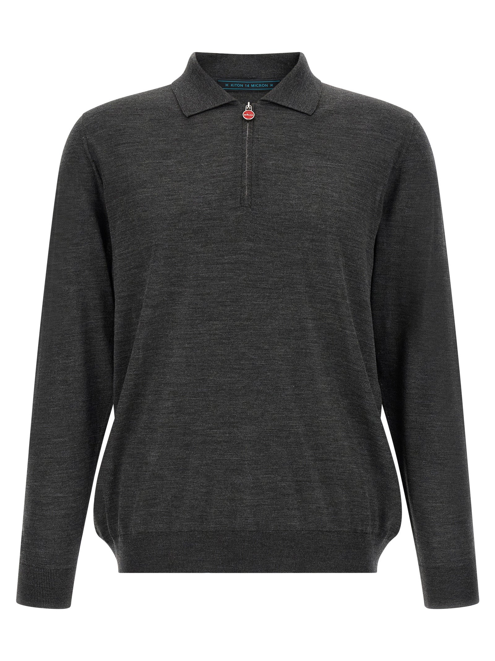 Gray Wool Polo Shirt