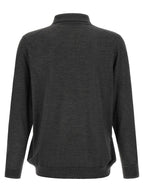 Gray Wool Polo Shirt