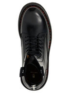 Black Cowhide Lace-Up Boots