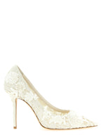 Beige Tencel High Heel Pumps